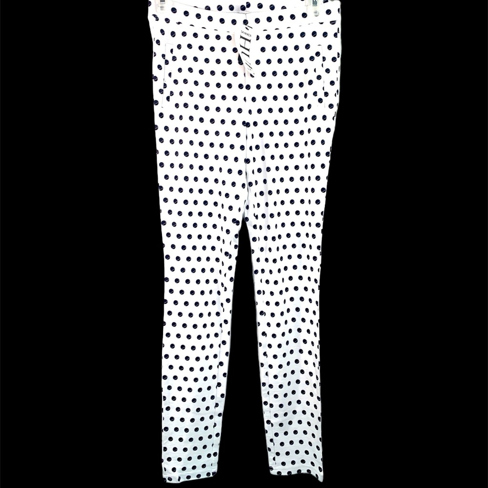 Hue Legging NWT! Polkadots White/Black Elastic Pull on Show pockets Womens Sz S
